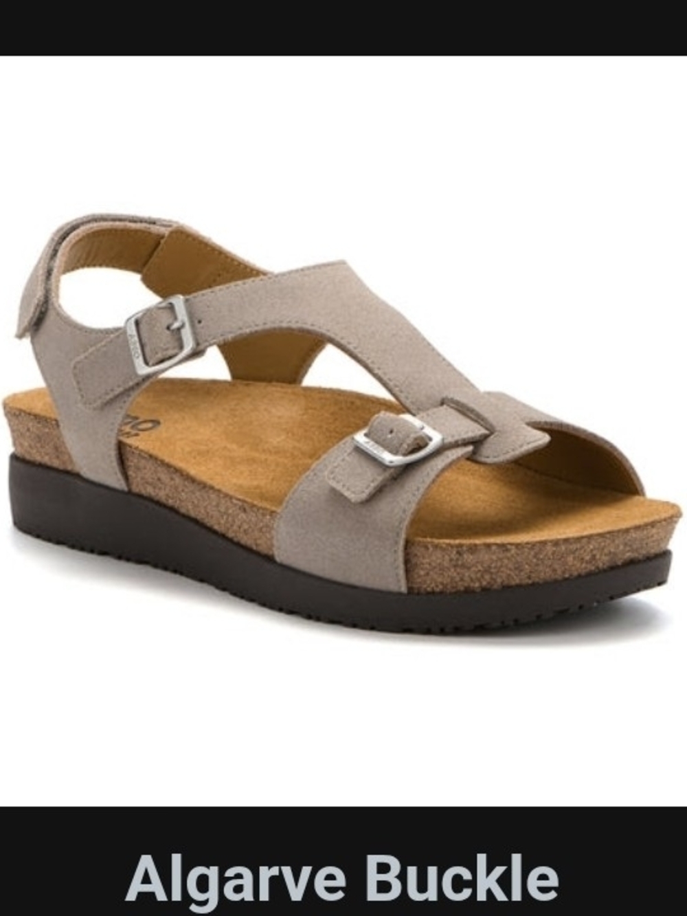 Walking Store Buckle/Velco Women's Taupe Suede Comfort Sandal